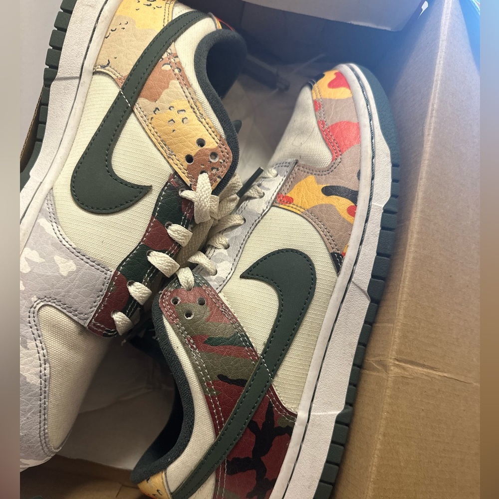 Multi Camo colored Nike dunks